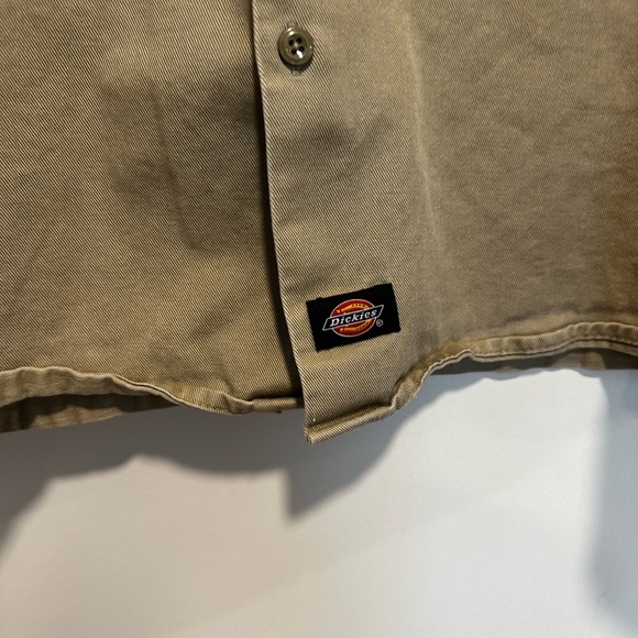 Dickies XL TALL Industrial Heavyweight Long Sleeve Men's Shirt Beige. Workwear. - Picture 7 of 11